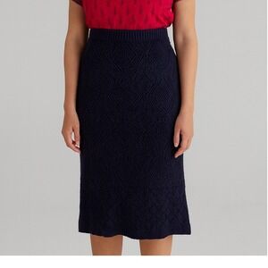freshman1996 Navy Knit Midi Skirt Women's Size M